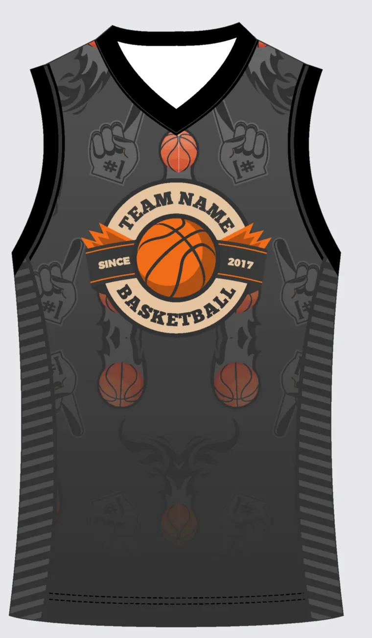 Basketball Uniform Graphite Onyx Echo — custom sublimated jersey design