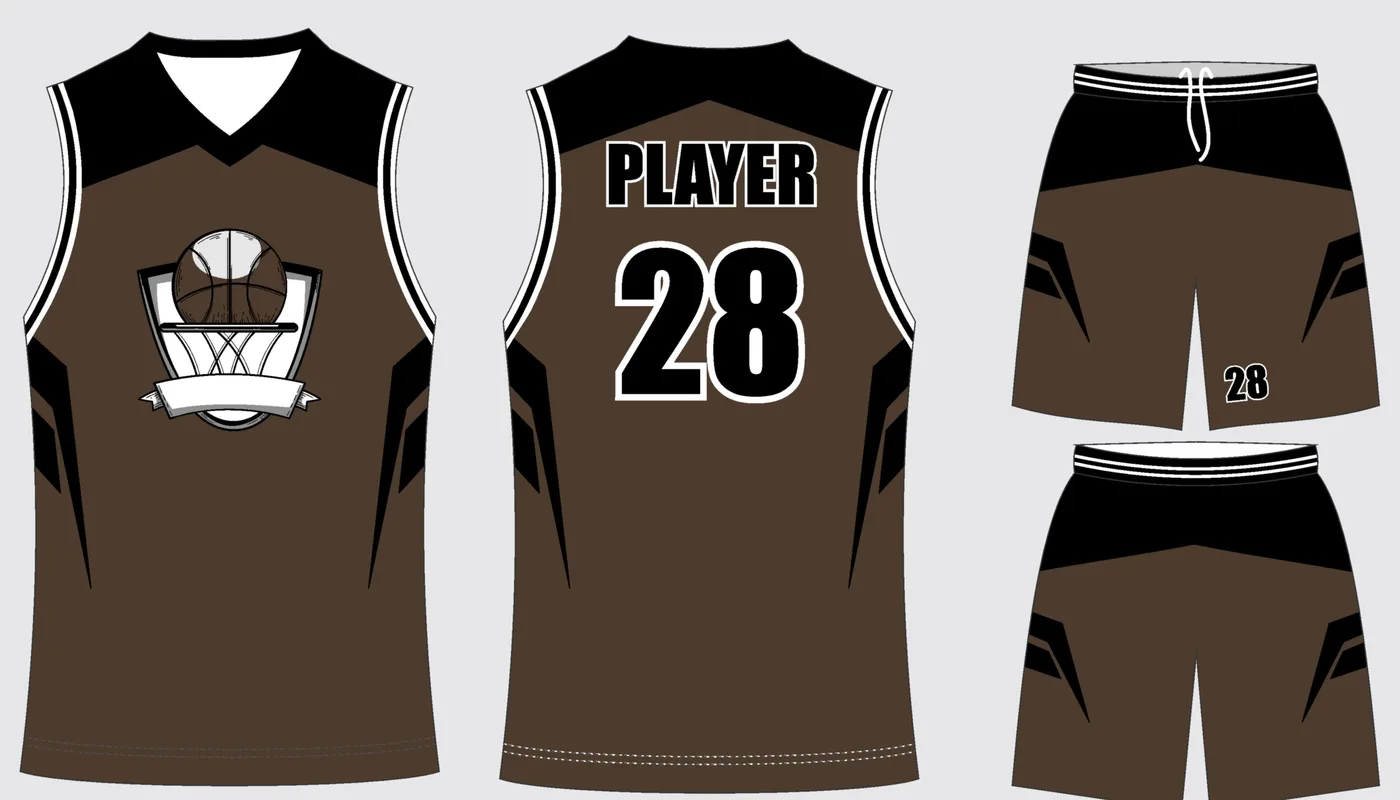 Front and back of the Graphite Onyx Rush basketball jersey in graphite gray and jet black, with shorts