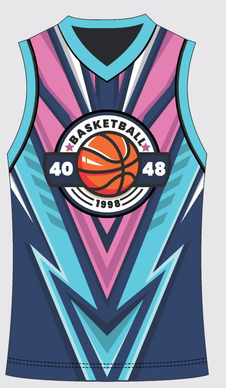 Basketball Uniform Graphite Sky — custom sublimated jersey design