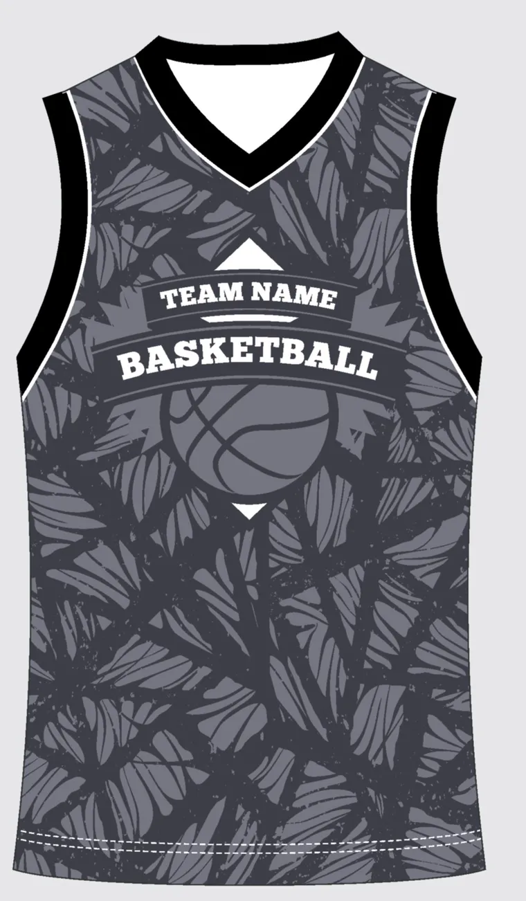 Basketball Uniform Graphite Steel — custom sublimated jersey design