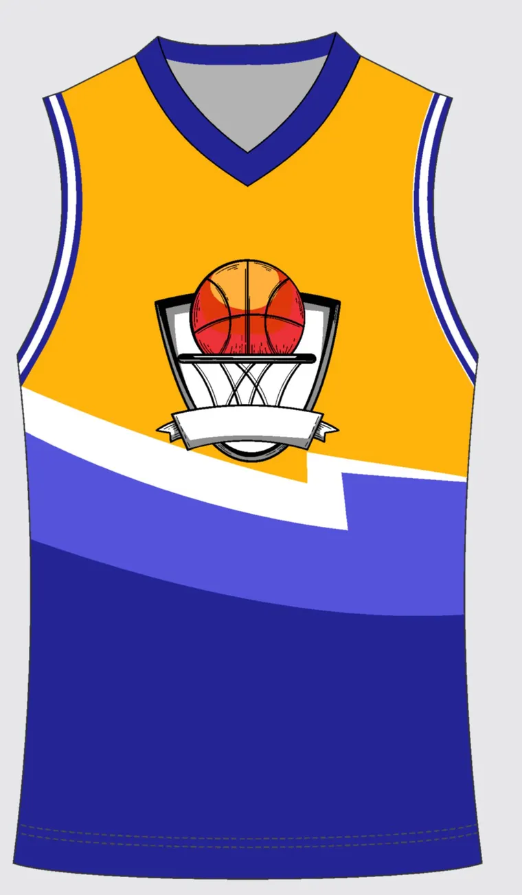 Basketball Uniform Indigo Gold — custom sublimated jersey design