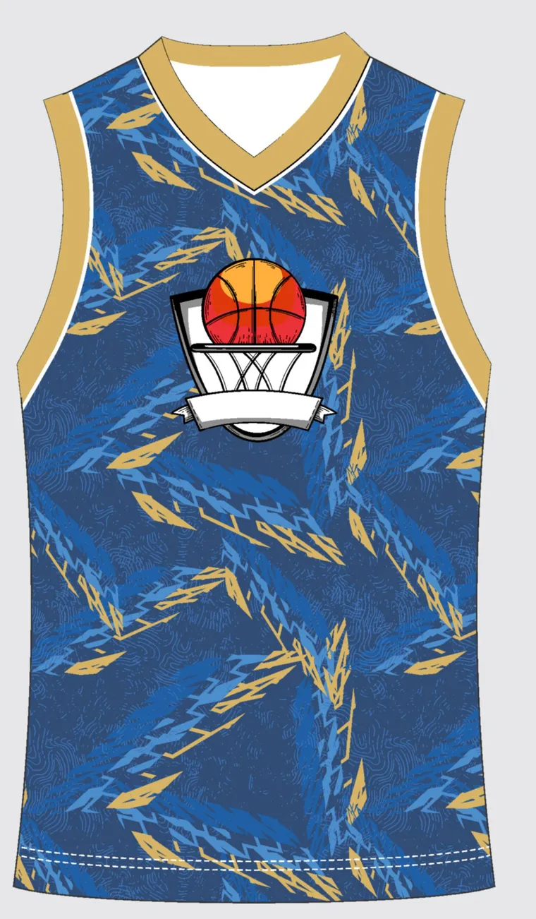 Basketball Uniform Indigo Royal — custom sublimated jersey design