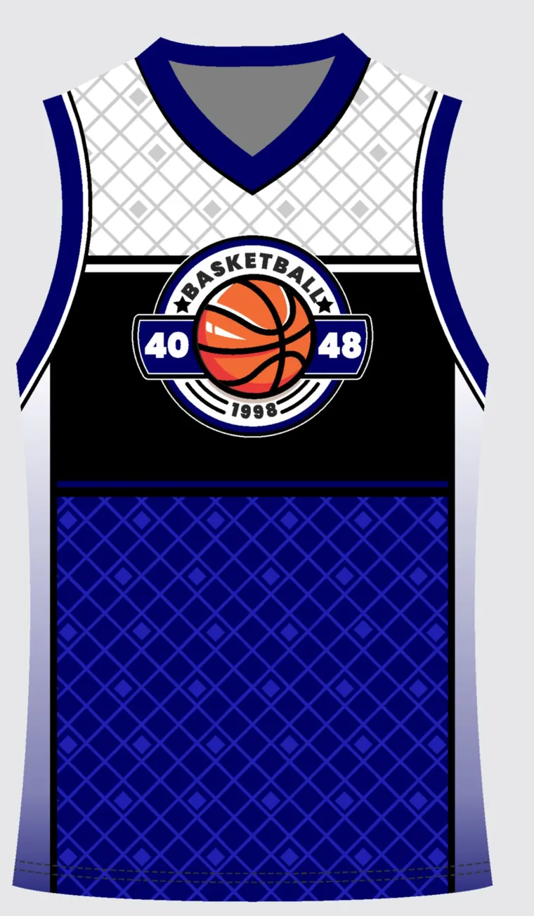 Basketball Uniform Navy Onyx Drift — custom sublimated jersey design