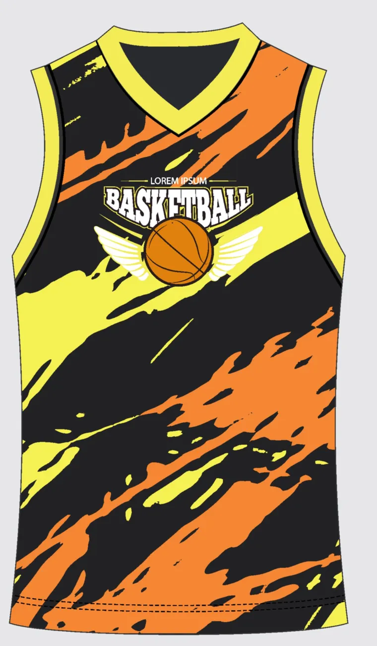 Basketball Uniform Onyx Amber — custom sublimated jersey design