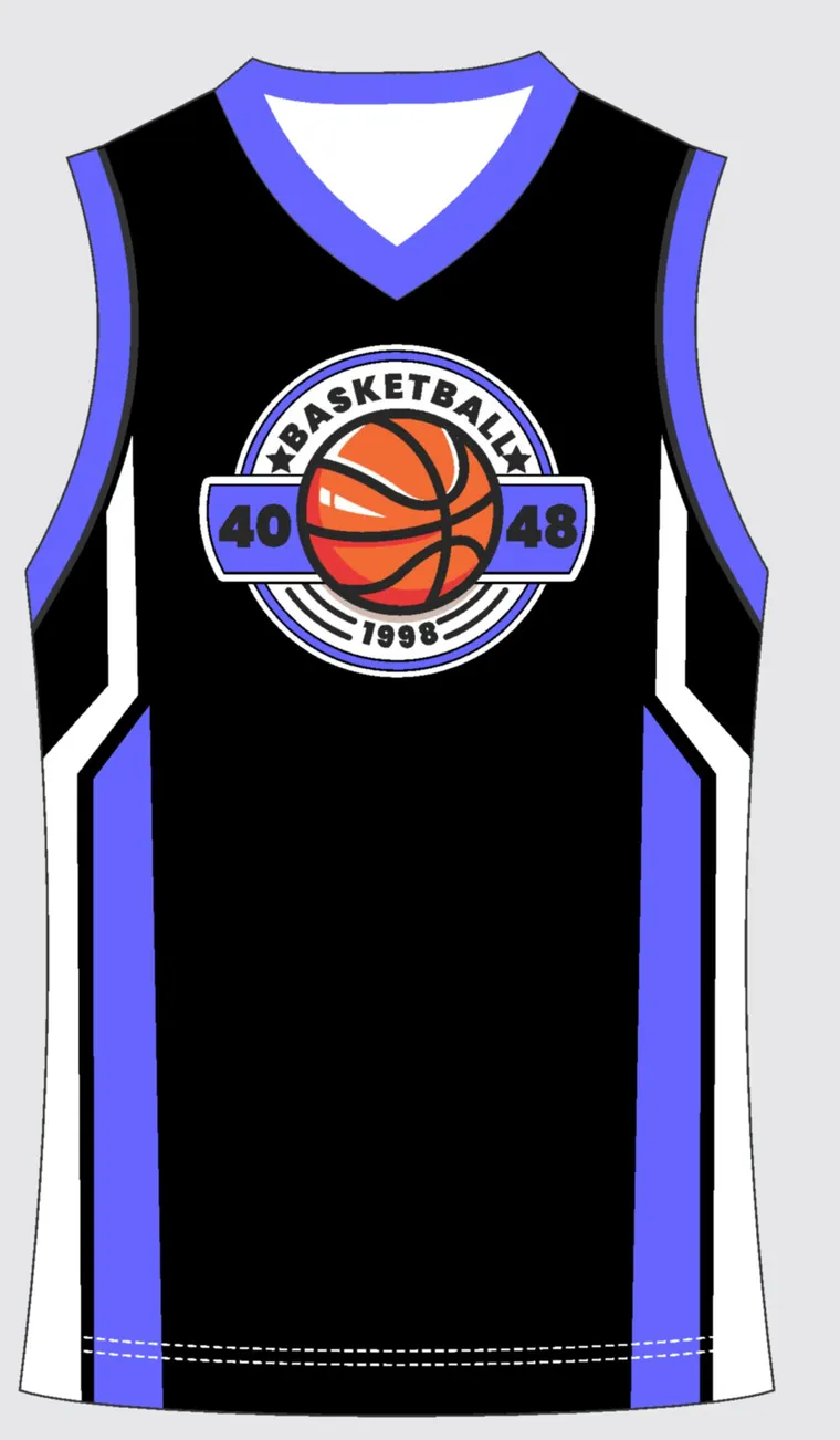 Basketball Uniform Onyx Azure — custom sublimated jersey design