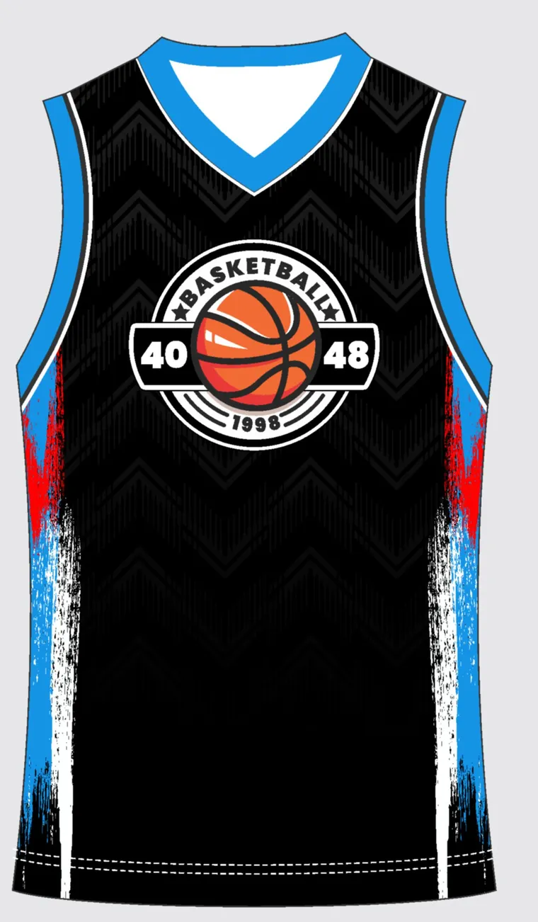 Basketball Uniform Onyx Azure Shift — custom sublimated jersey design