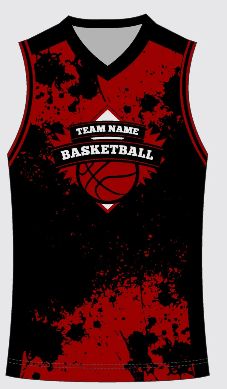 Basketball Uniform Onyx Crimson — custom sublimated jersey design