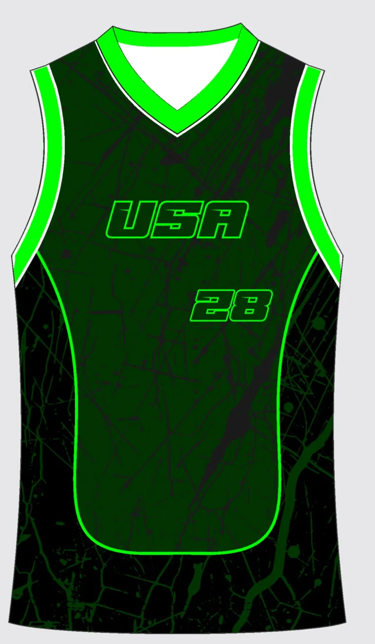 Basketball Uniform Onyx Emerald — custom sublimated jersey design