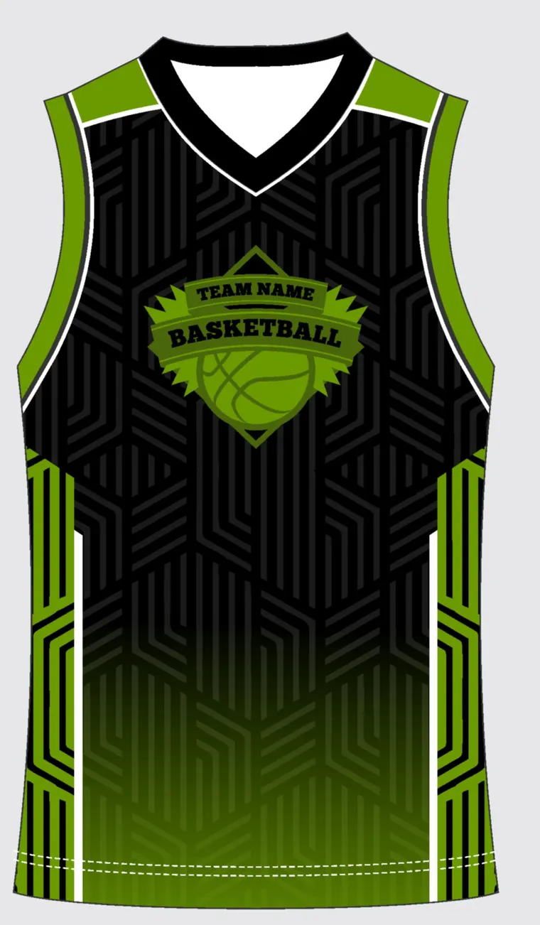 Basketball Uniform Onyx Forest — custom sublimated jersey design