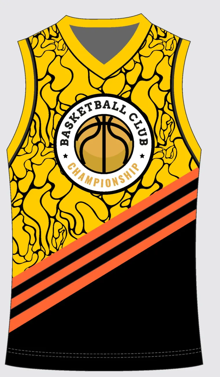 Basketball Uniform Onyx Gold Spark — custom sublimated jersey design