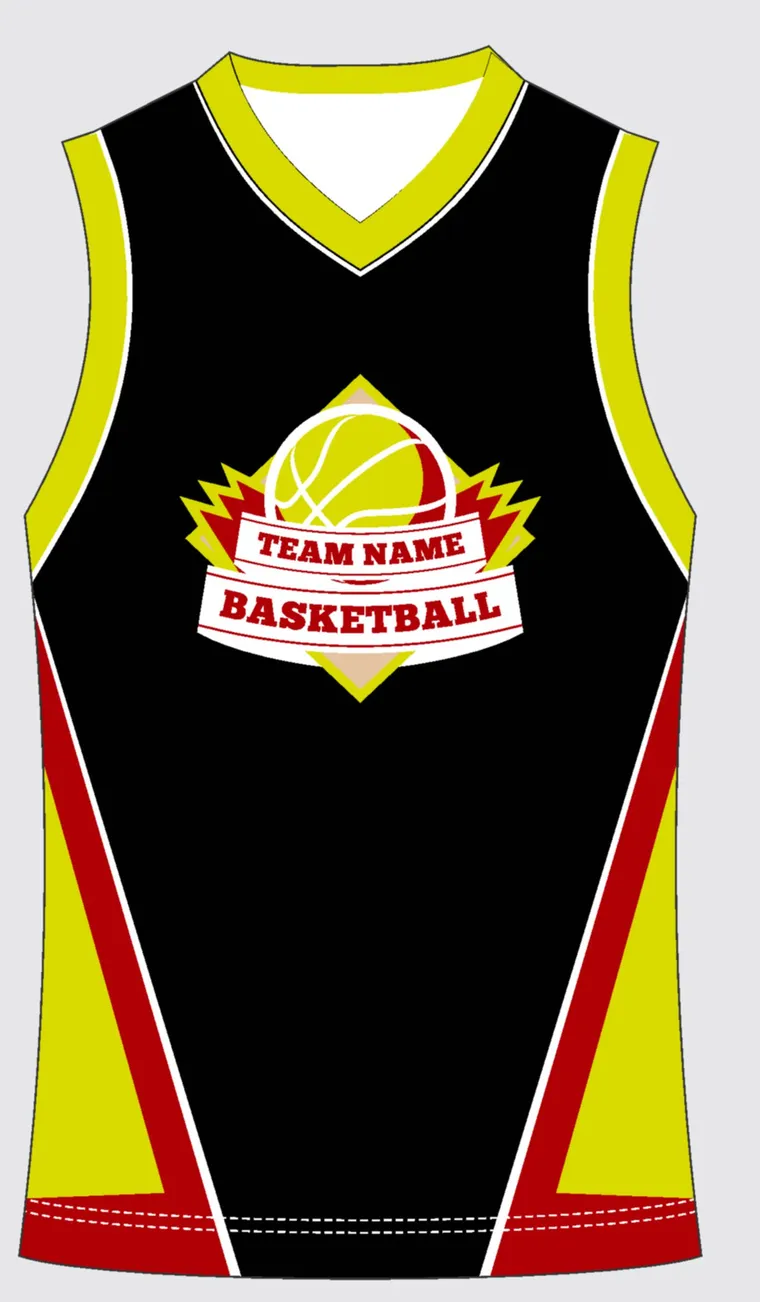 Basketball Uniform Onyx Gold Vortex — custom sublimated jersey design