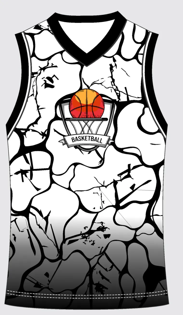 Basketball Uniform Onyx Graphite Blaze — custom sublimated jersey design