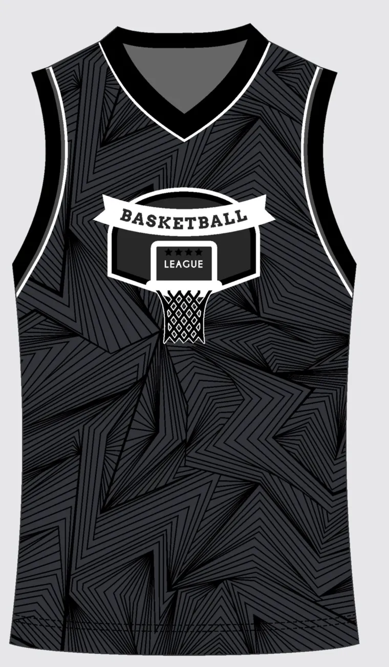 Basketball Uniform Onyx Graphite Drift — custom sublimated jersey design