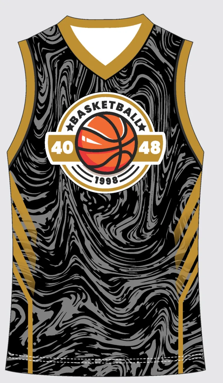Basketball Uniform Onyx Graphite Storm — custom sublimated jersey design