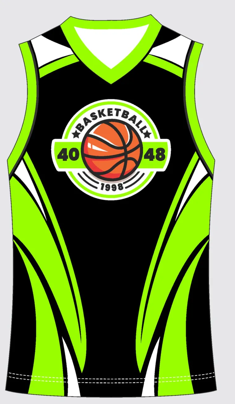 Basketball Uniform Onyx Lime — custom sublimated jersey design