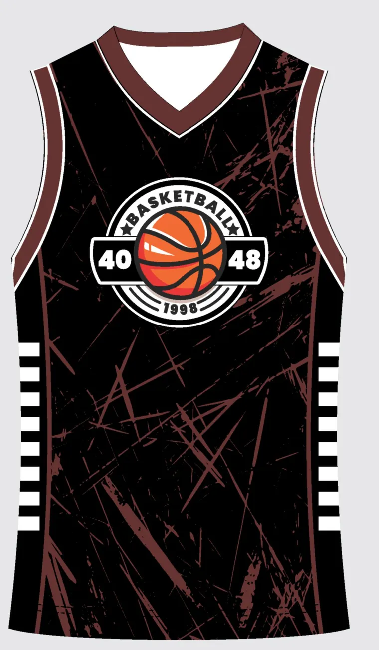 Basketball Uniform Onyx Maroon — custom sublimated jersey design