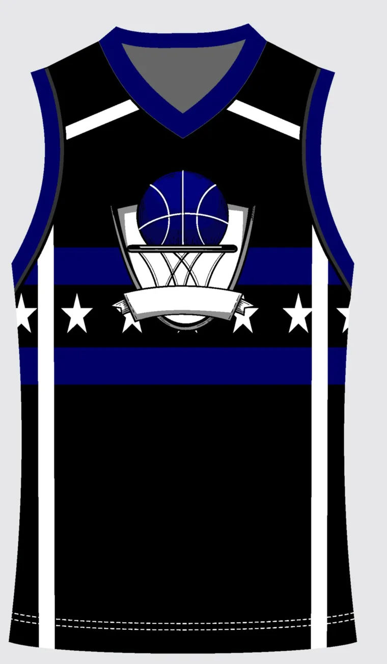 Basketball Uniform Onyx Navy Rush — custom sublimated jersey design