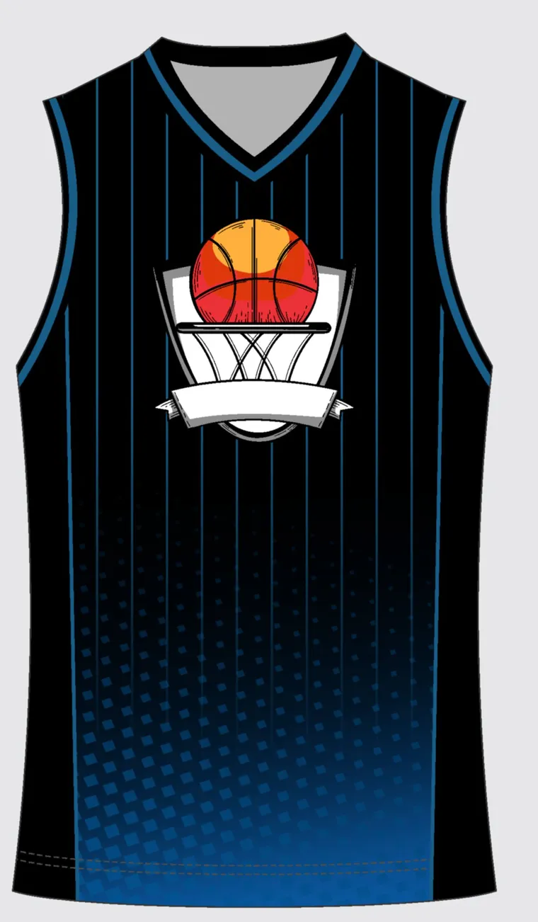 Basketball Uniform Onyx Navy Surge — custom sublimated jersey design