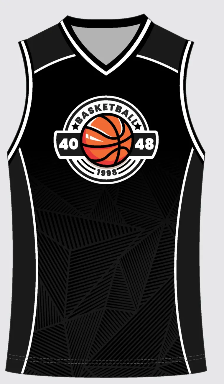 Basketball Uniform Onyx Silver — custom sublimated jersey design