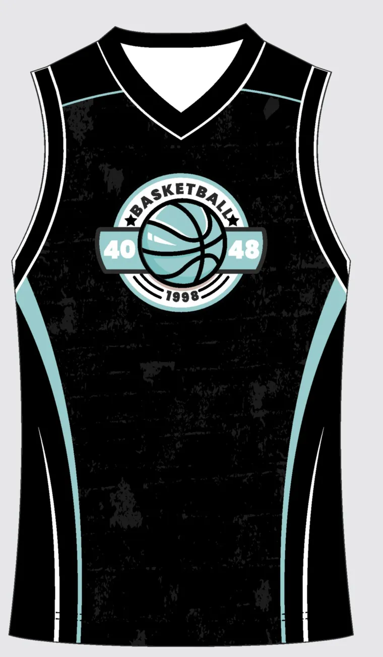 Basketball Uniform Onyx Silver Trace — custom sublimated jersey design