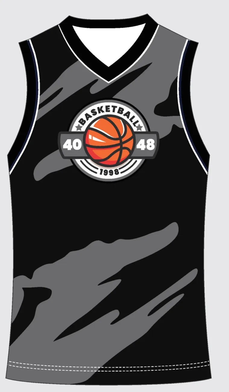 Basketball Uniform Onyx Steel Fracture — custom sublimated jersey design