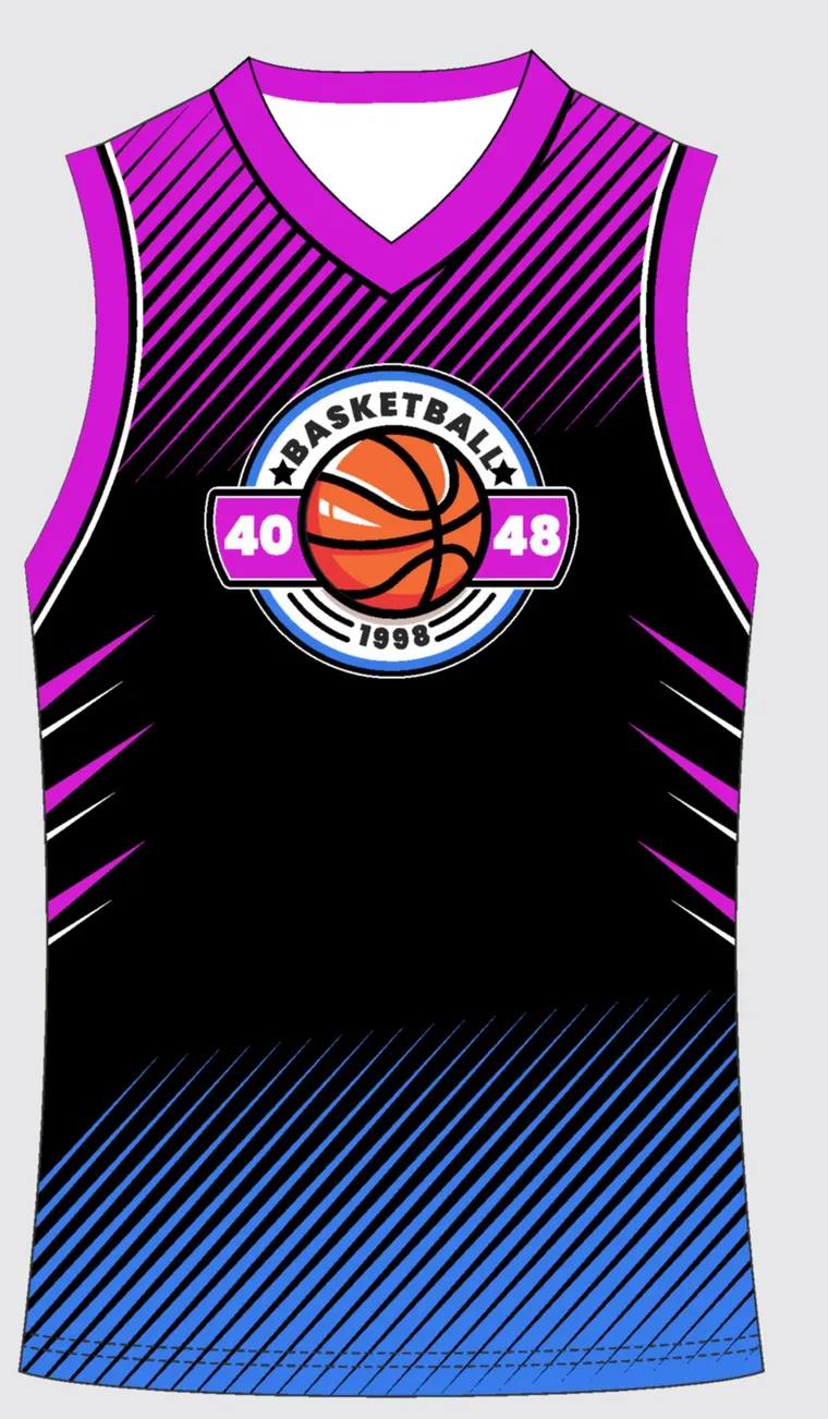 Basketball Uniform Onyx Violet — custom sublimated jersey design