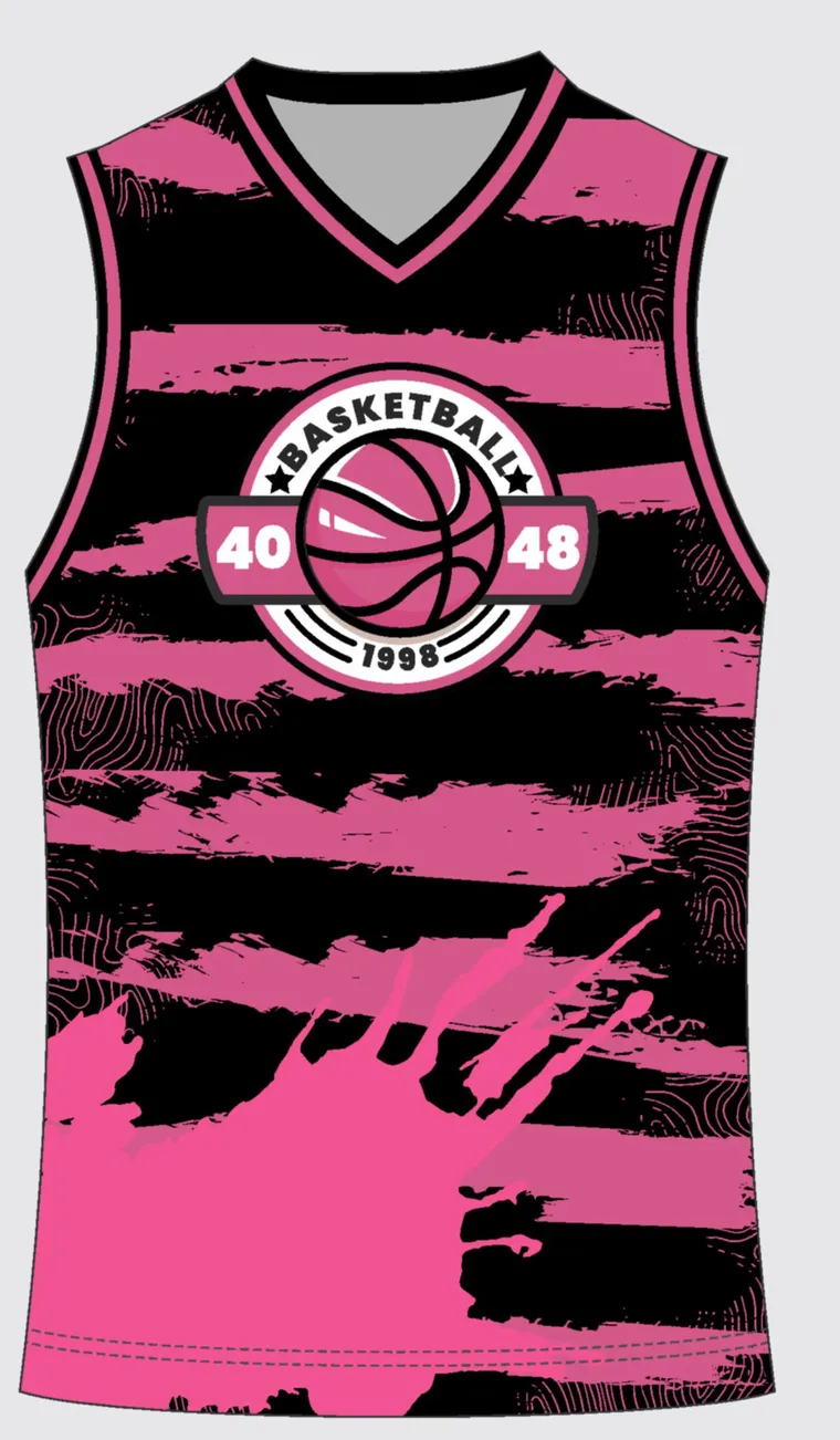 Basketball Uniform Rose Onyx — custom sublimated jersey design
