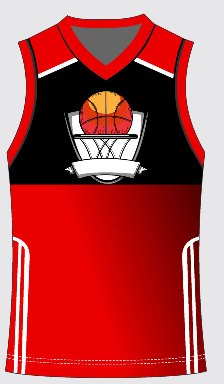 Basketball Uniform Scarlet Crimson — custom sublimated jersey design