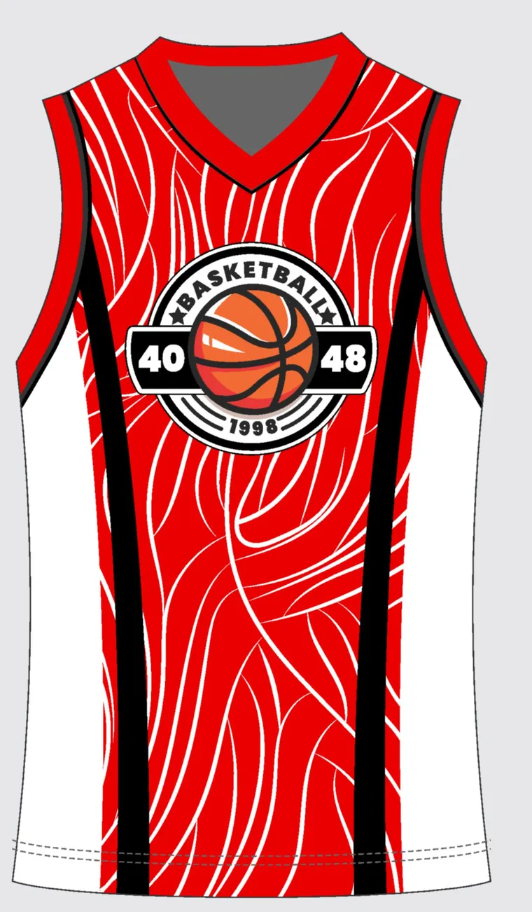 Basketball Uniform Scarlet Onyx — custom sublimated jersey design