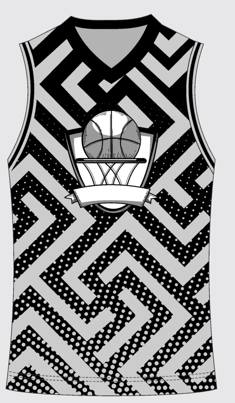 Basketball Uniform Silver Onyx — custom sublimated jersey design