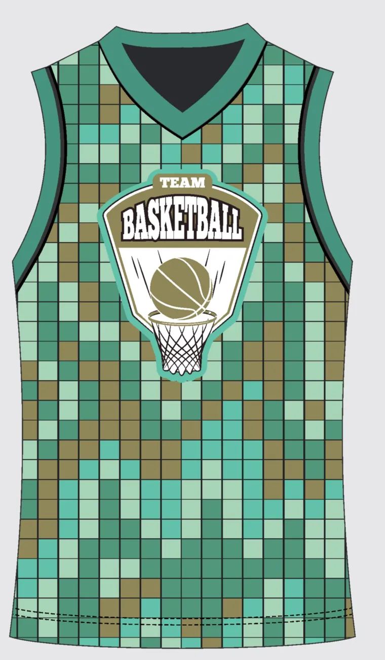 Basketball Uniform Steel Emerald — custom sublimated jersey design