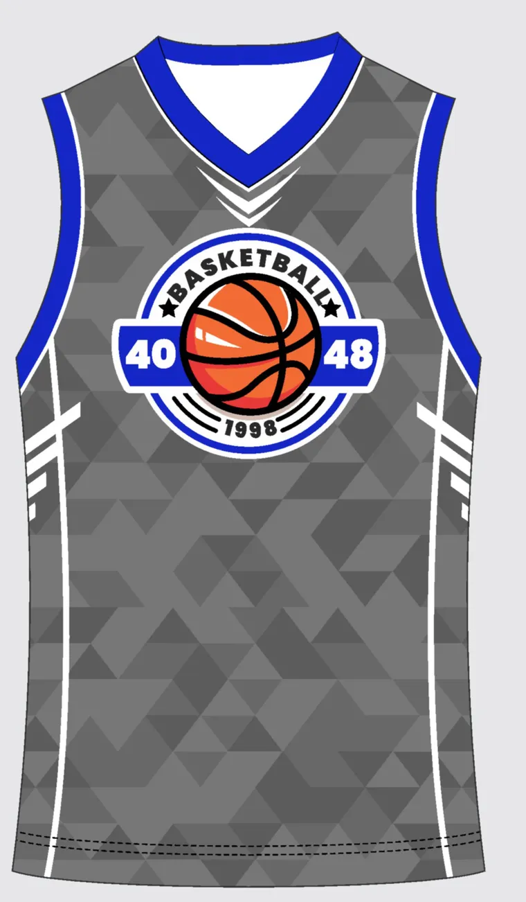 Basketball Uniform Steel Graphite — custom sublimated jersey design