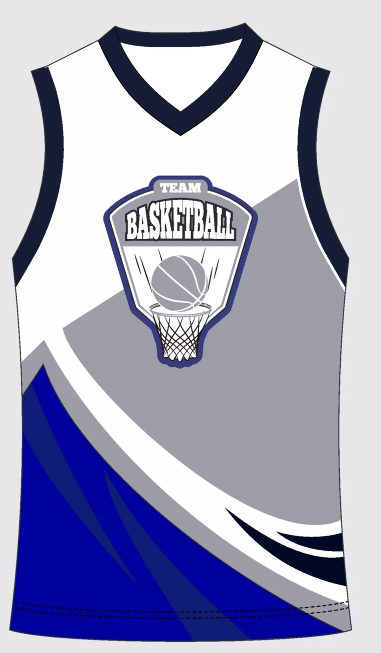 Basketball Uniform Steel Navy — custom sublimated jersey design