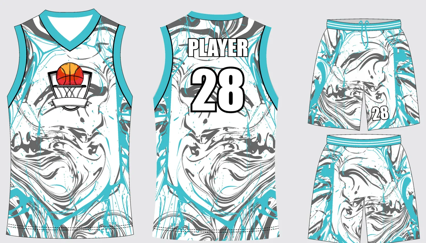 Steel Silver basketball uniform in steel gray and silver gray: jersey front and back with matching shorts