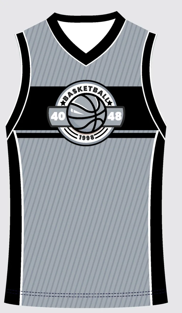 Basketball Uniform Steel Silver Rally — custom sublimated jersey design