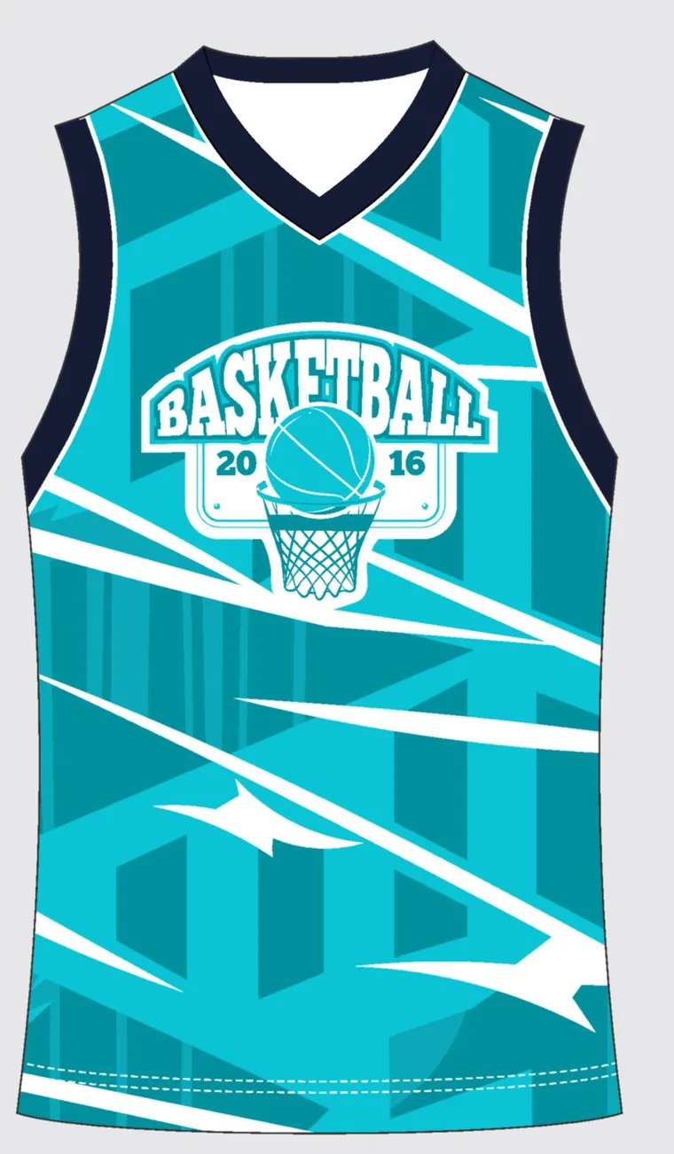 Basketball Uniform Teal Cyan — custom sublimated jersey design