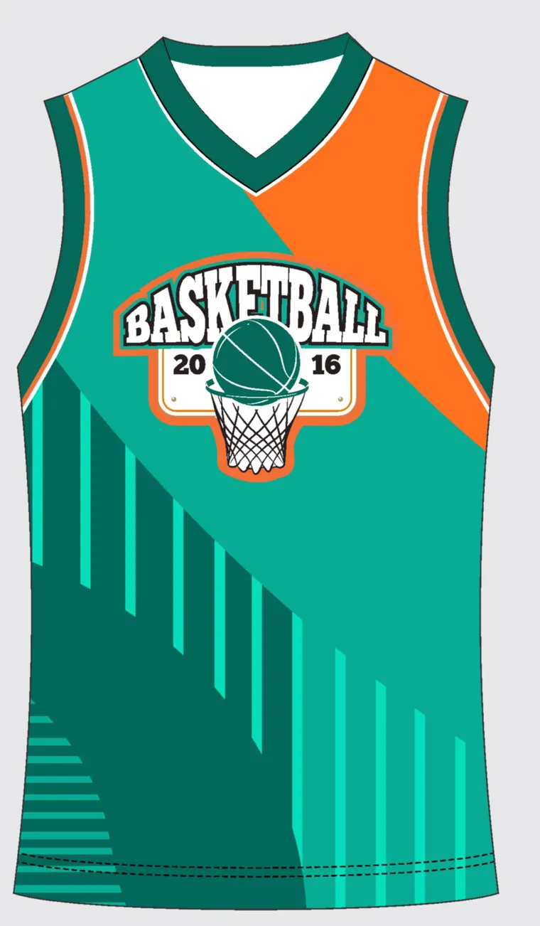 Basketball Uniform Teal Forest — custom sublimated jersey design